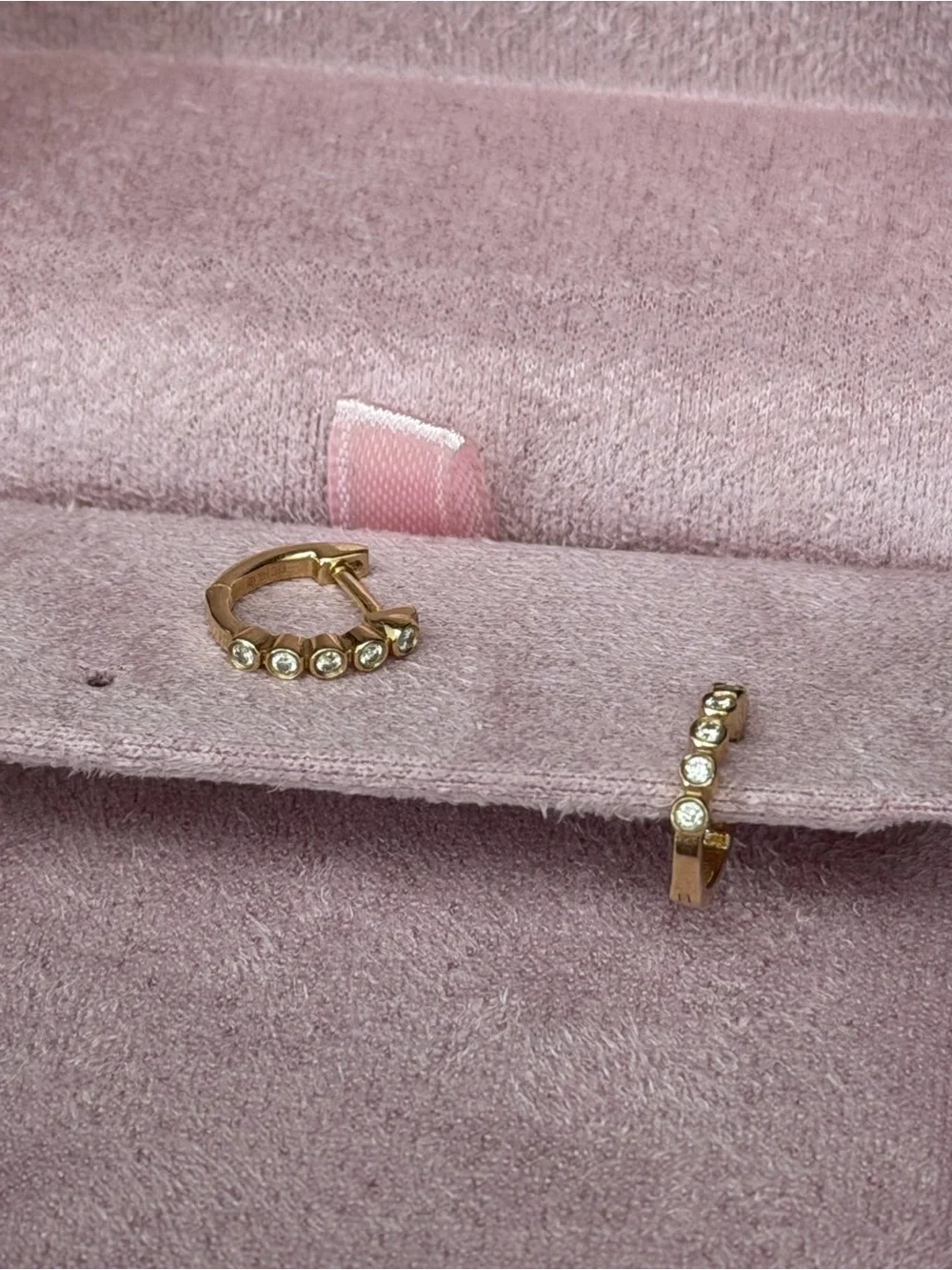 EF Collection Yellow Gold Diamond Mini Huggie Earrings
